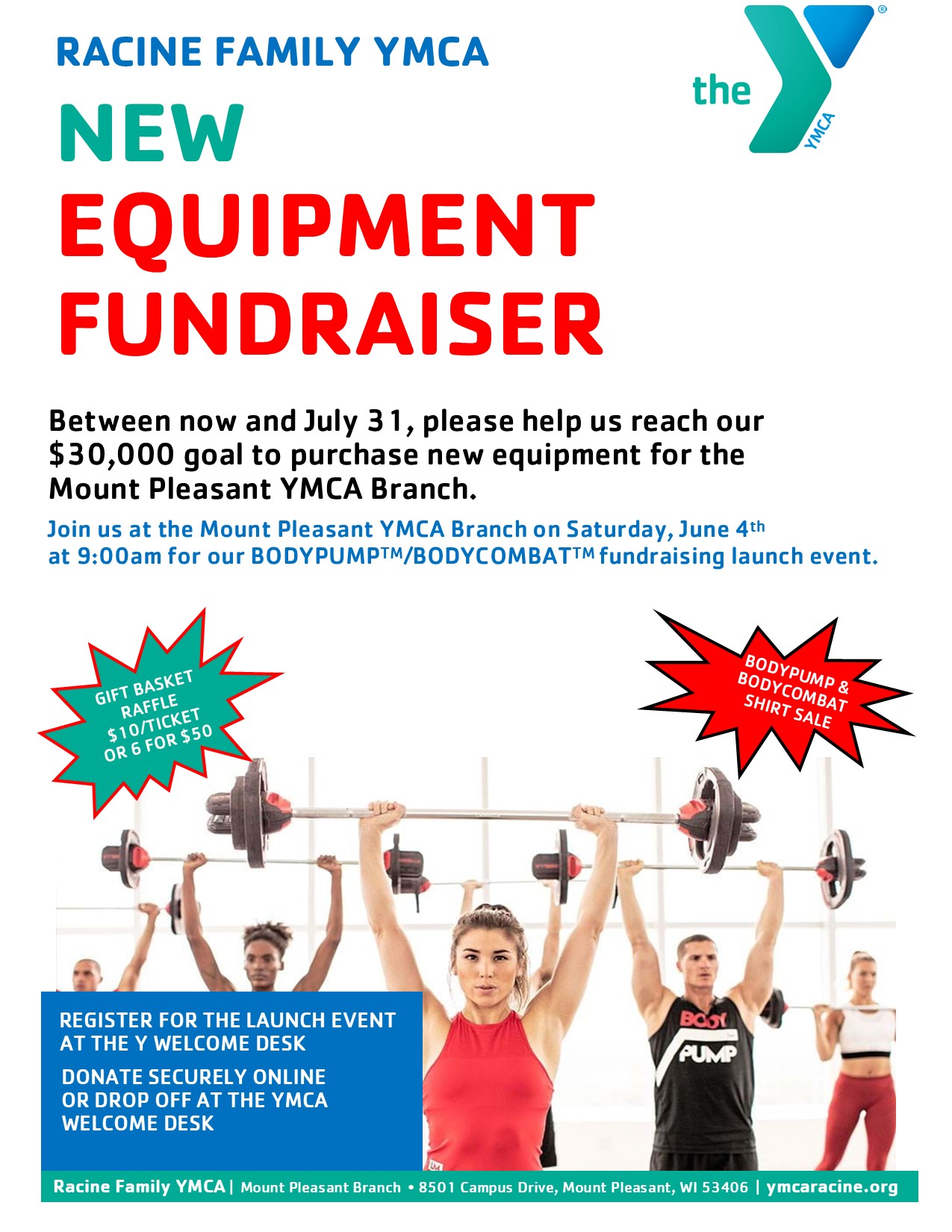 NEW EQUIPMENT FUNDRAISER Racine Family YMCA